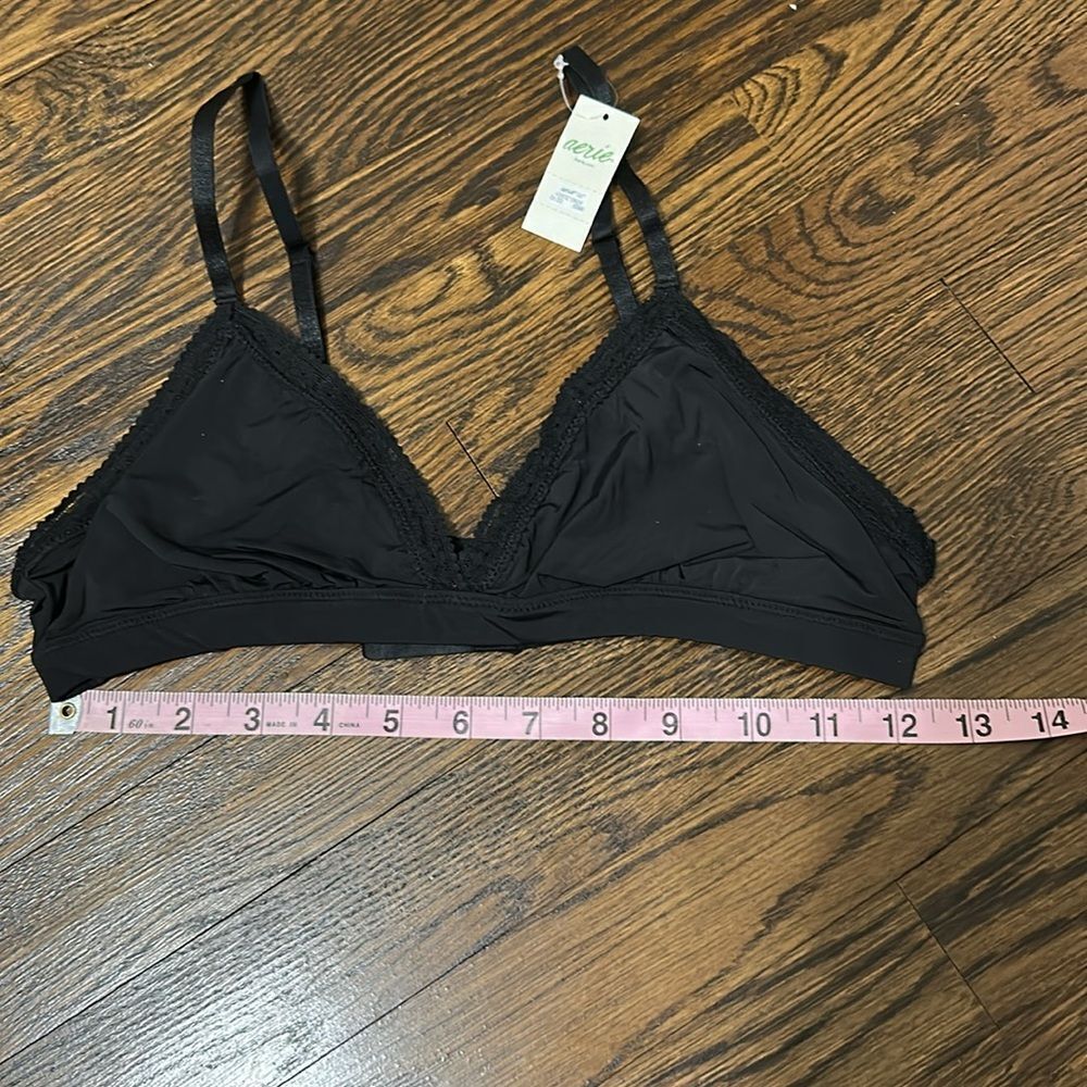 NWT Aerie Black Bralette w/ Lace Trim - Size Medium - Picture 5 of 8